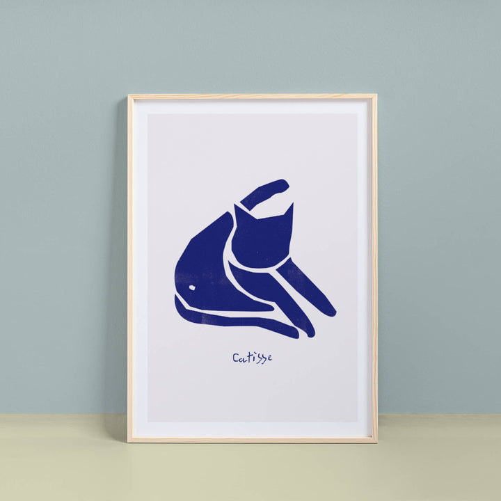 Catisse 'Blue Cat' Art Print