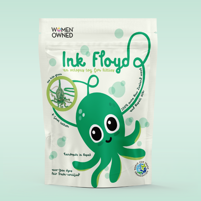 Wool Octopus Cat Toy with 4-Foot Tether