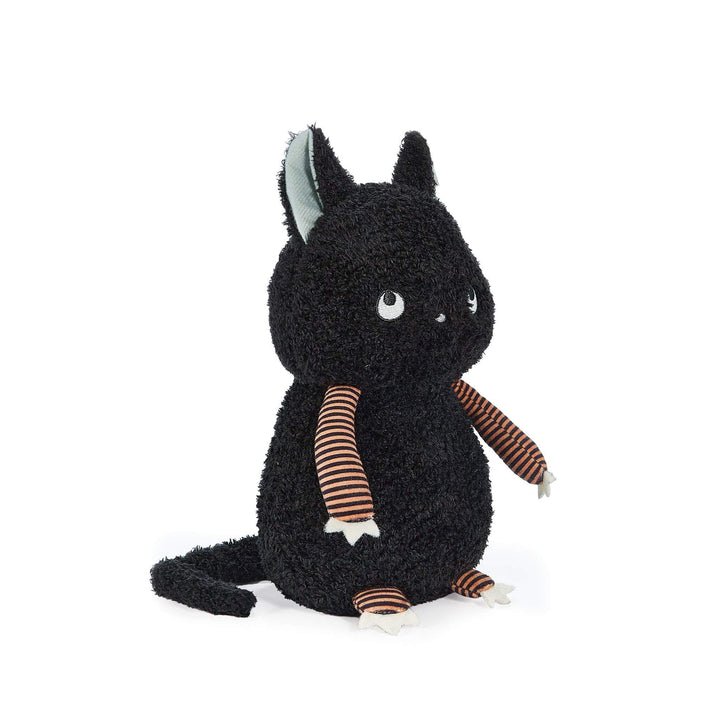 Limited Edition Boo Boo Kitty Cat stuffed animal with soft black fur, orange and black striped limbs, and glow in the dark ears and eyes.