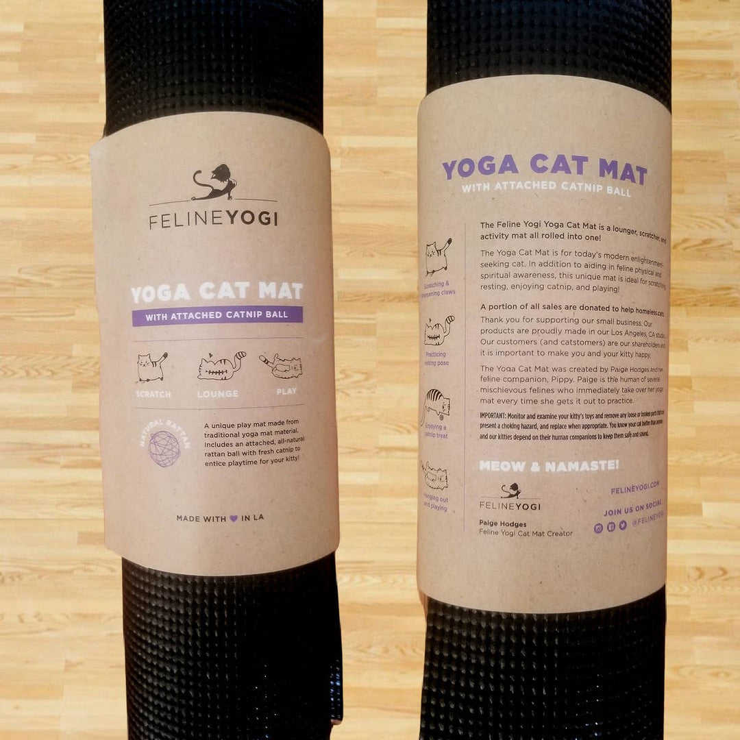 cat toys black yoga mat