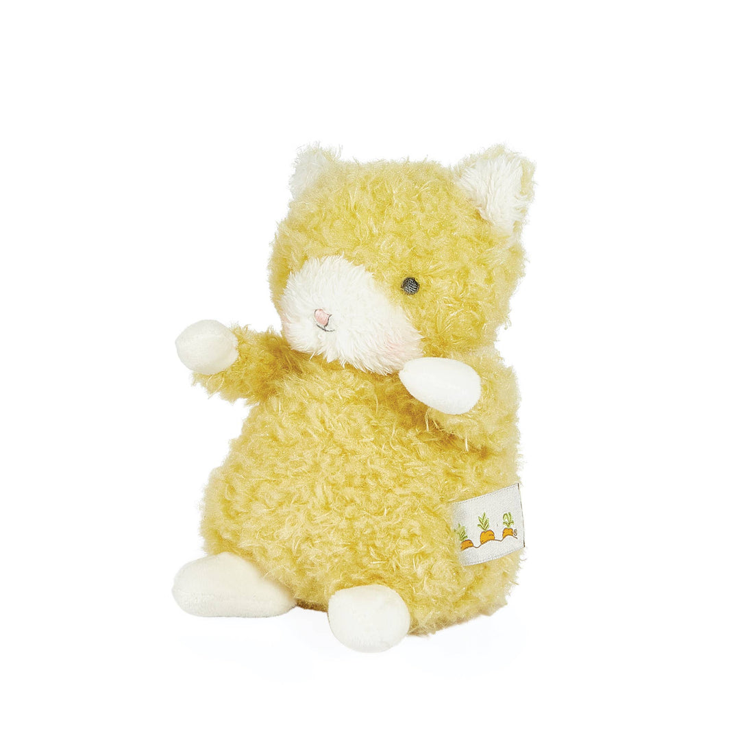 Wee Alley Cat stuffed animal with mustard yellow scruffy fur and cream muzzle, perfect for cuddling and snuggling.