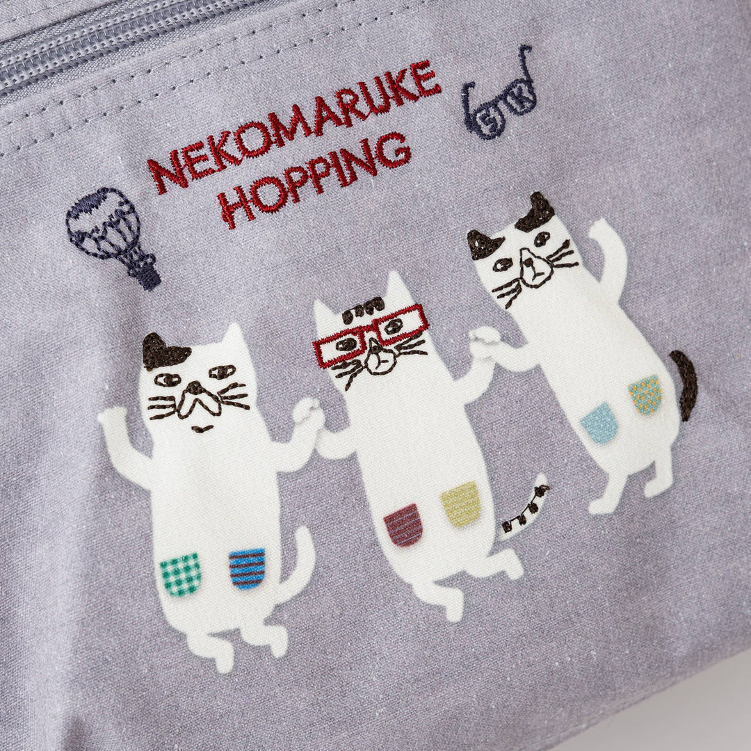 Kusuguru Nekomaruke Embroidered Backpack - Large