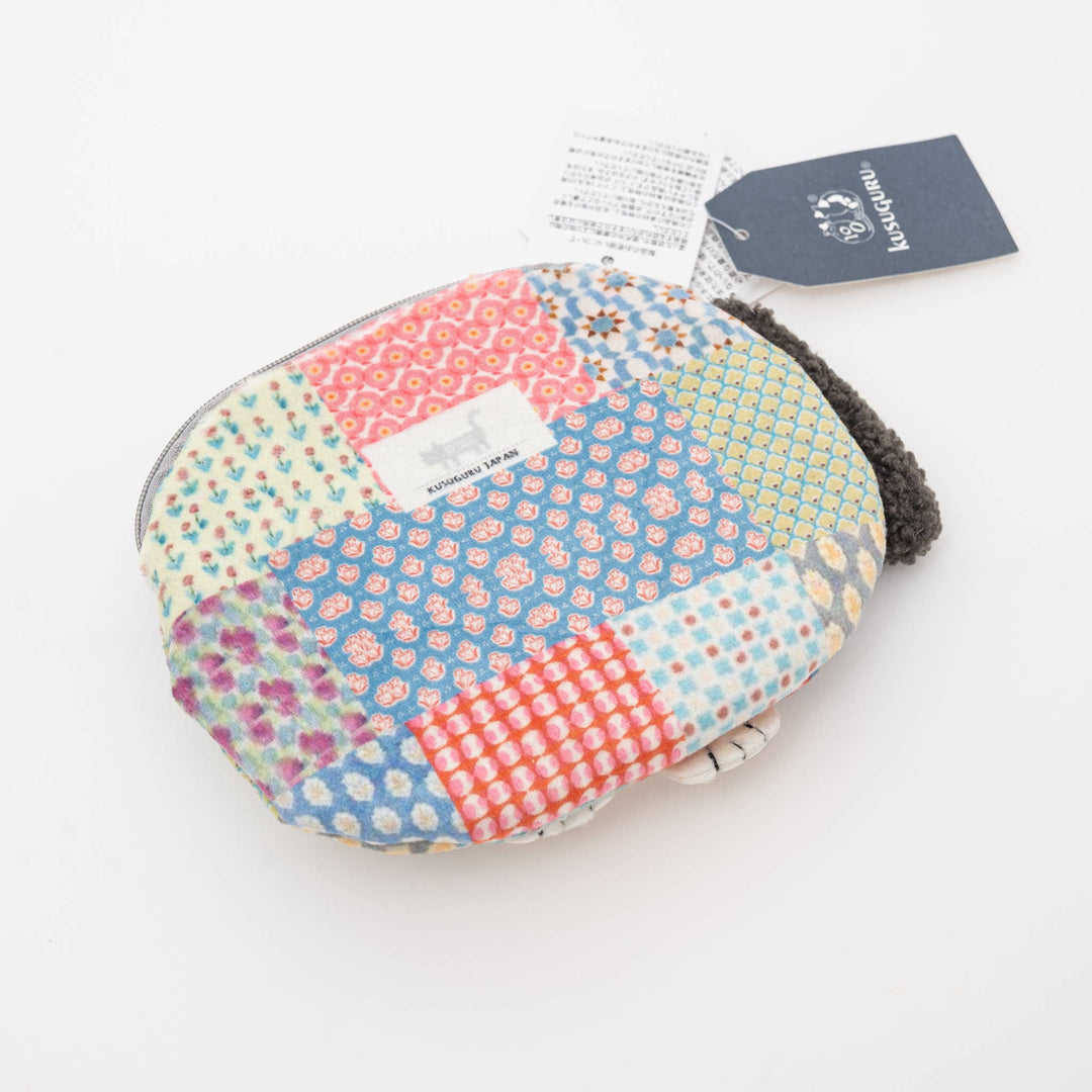 Kusuguru Japan Patchwork Cat Face Coin Pouch