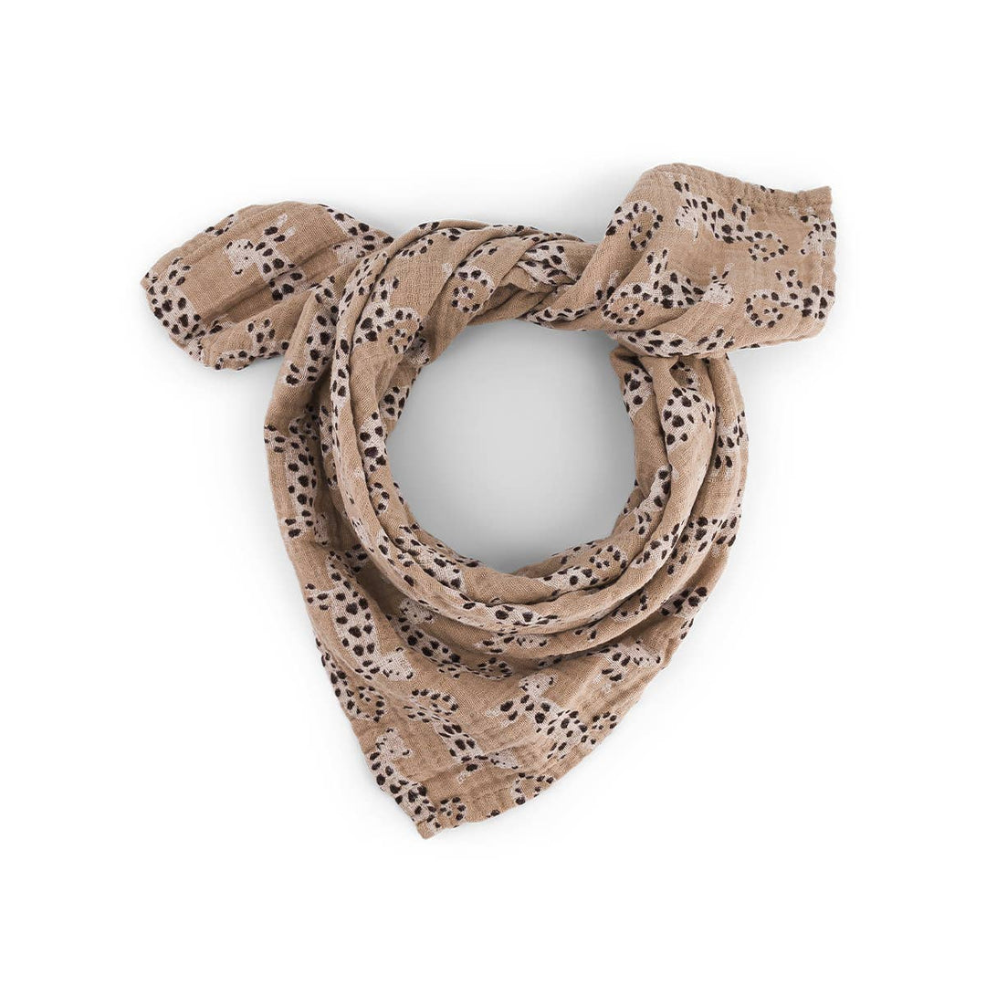 Bianca baby leo print swaddle, 100% cotton muslin, versatile baby blanket, swaddle, burp cloth. Perfect for gifting.