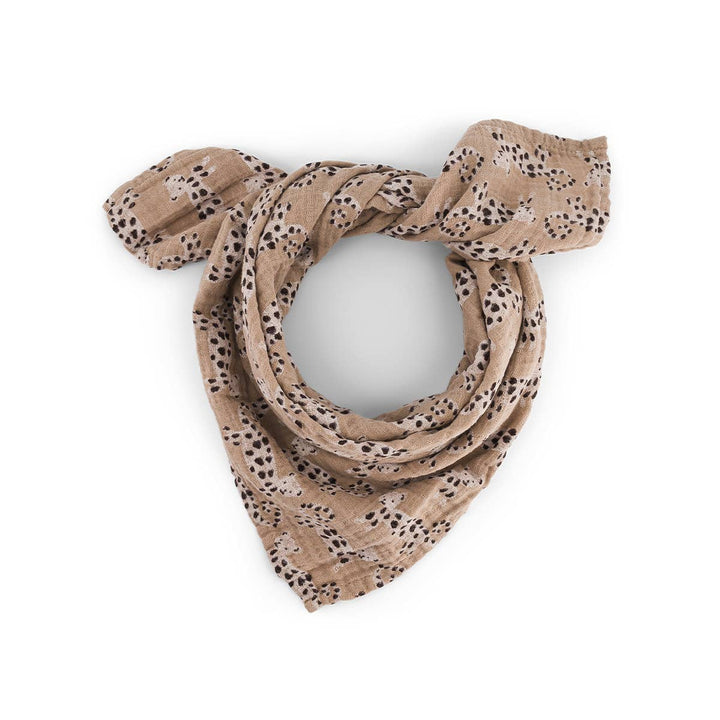 Bianca baby leo print swaddle, 100% cotton muslin, versatile baby blanket, swaddle, burp cloth. Perfect for gifting.
