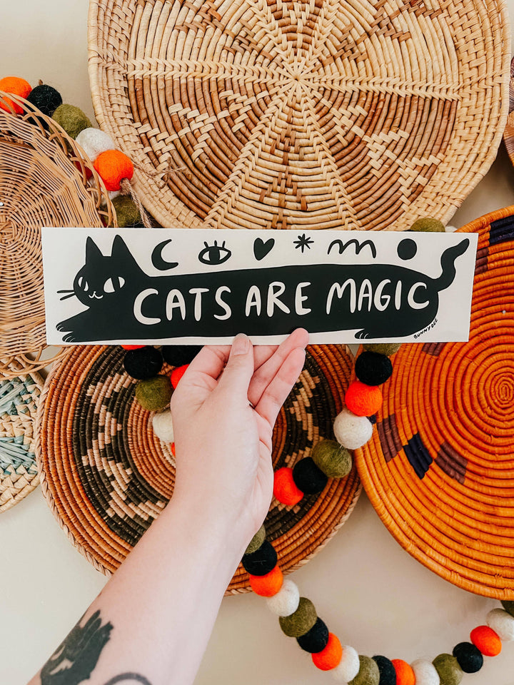 'Cats Are Magic' Bumper Sticker