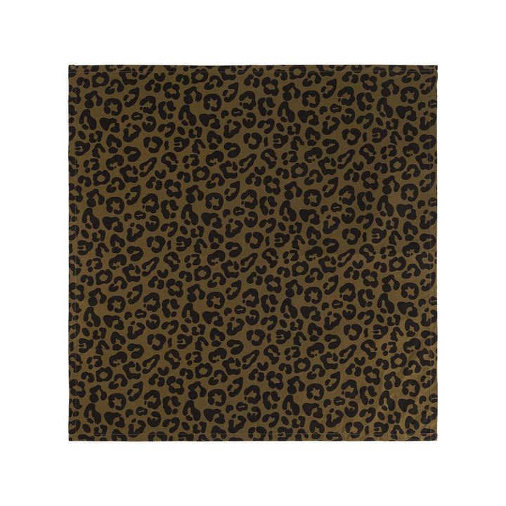 Napkin Laurene in leopard olive print, 100% cotton, perfect for home decor and gifting, size 45 x 45 cm.