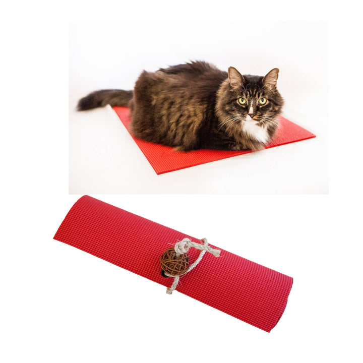 Red Yoga Cat Mat