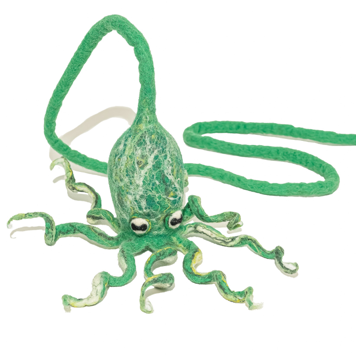 Wool Octopus Cat Toy with 4-Foot Tether