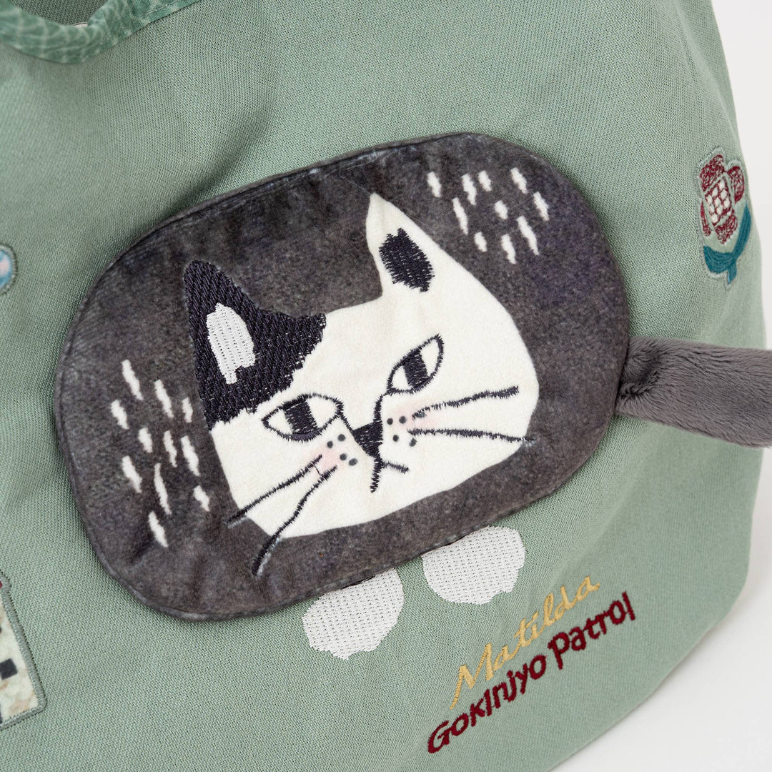 Kusuguru Japan Embroidered Cat Canvas Tote