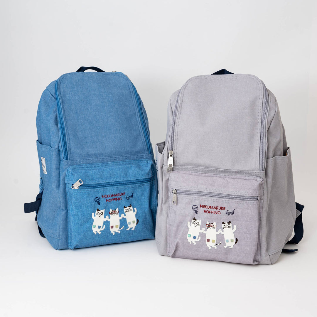 Kusuguru Nekomaruke Embroidered Backpack - Large