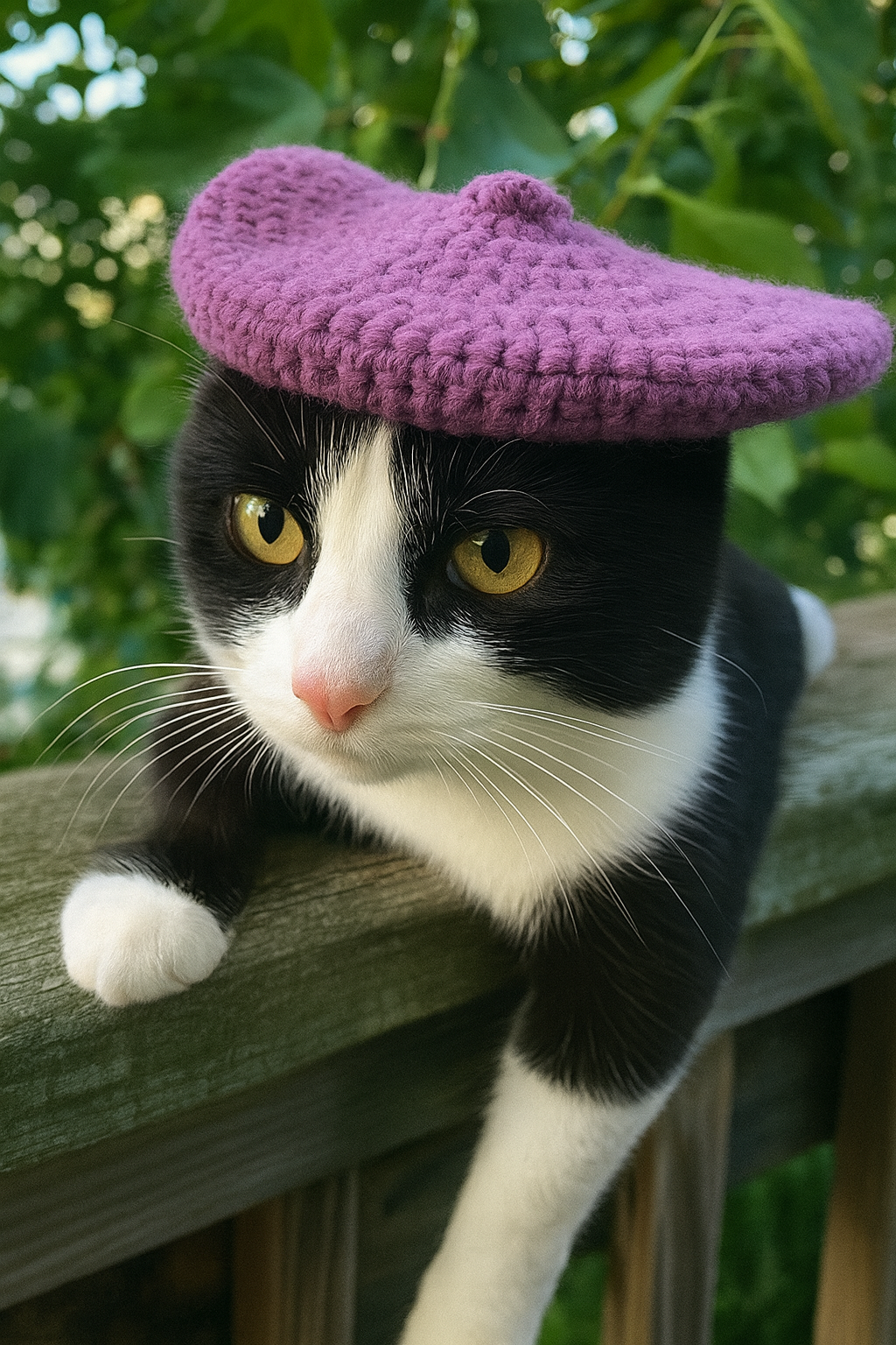 7913 Summer Beret Handmade Hot Cat Ear Style Breathable Mesh Thin Hat Black Cat Ear Beret, Kitten French Kawaii Beret Hat  main image 4