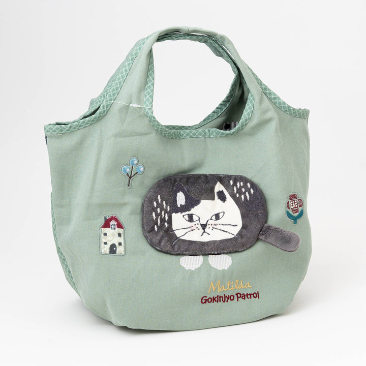 Kusuguru Japan Embroidered Cat Canvas Tote