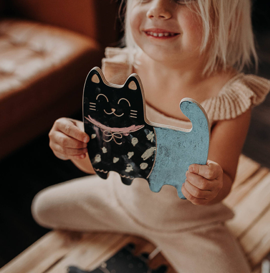 cat shaped chalk board for kids