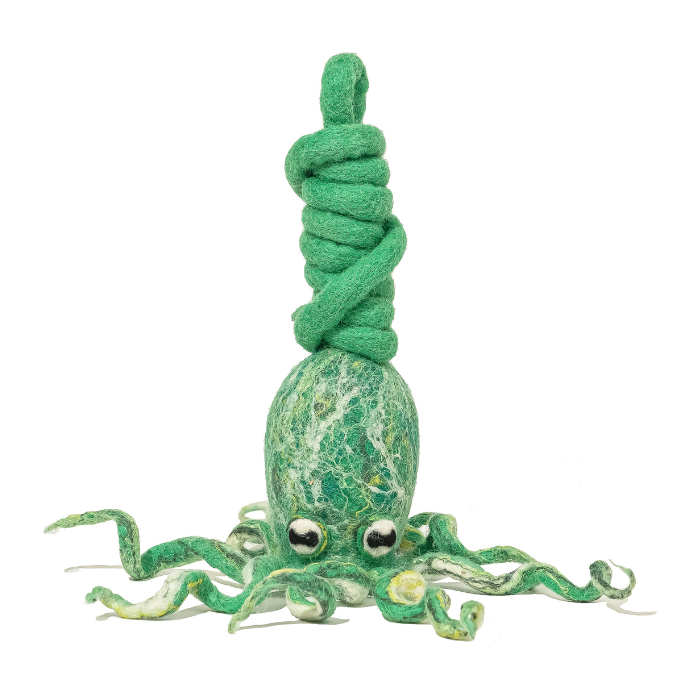 Wool Octopus Cat Toy with 4-Foot Tether