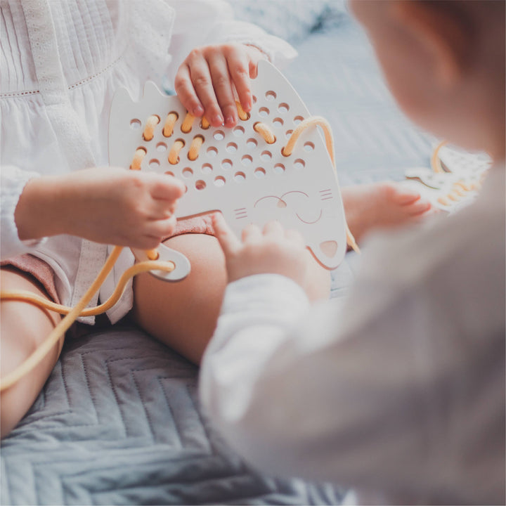 large wooden lacing toy