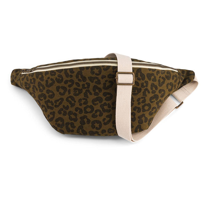 BUM BAG GRAOU OLIVE in leopard olive print, versatile hands-free bag for shoulder, crossbody or fanny pack use.
