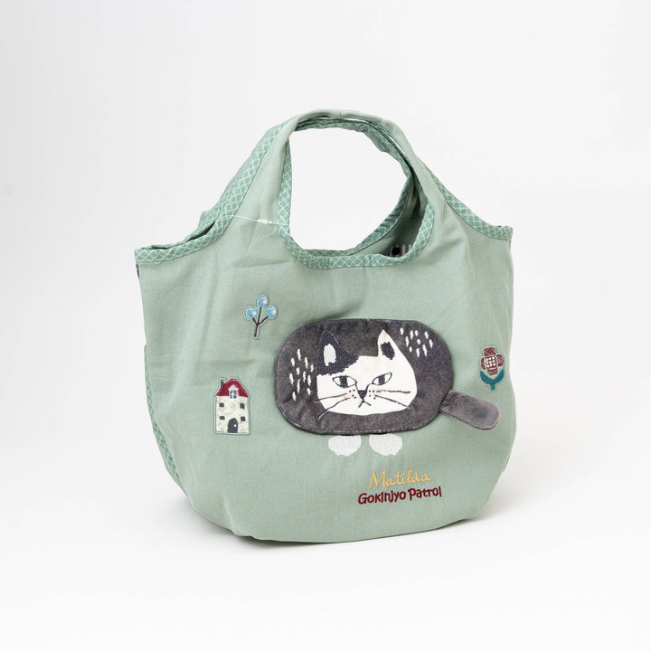 Kusuguru Japan Embroidered Cat Canvas Tote