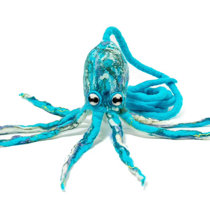 Wool Octopus Cat Toy with 4-Foot Tether
