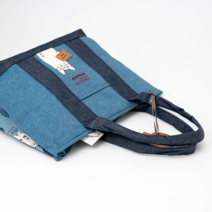Kusuguru Japan Glasses Cat Multi-Compartment Tote