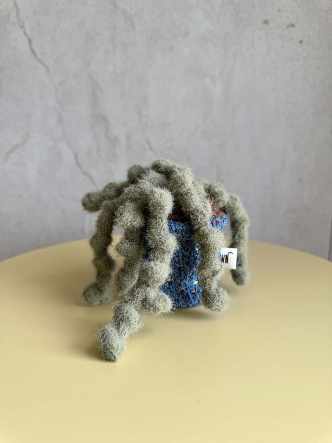 Handmade String of Pearls catnip potted plant with soft green textures, perfect for cats to enjoy safely.