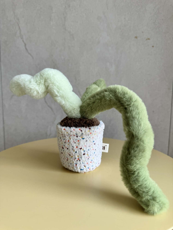 Monkey Tail potted catnip plant, a cute cat toy made of soft fabric for playful cats.