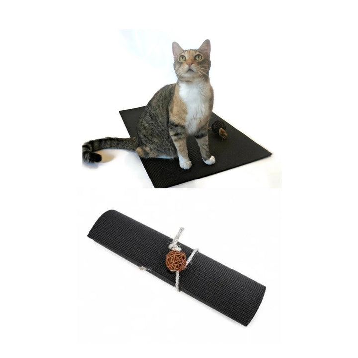 black yoga cat mat